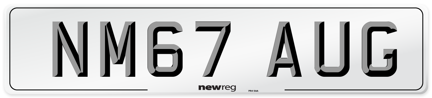 NM67 AUG Number Plate from New Reg